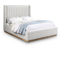  Color_Cream/ Natural  Size_Full  -- Logan Cream Linen Textured Fabric Upholstered Full Bed IMAGE 1