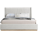  Color_Cream/ Natural  Size_King  -- Logan Cream Linen Textured Fabric Upholstered King Bed IMAGE 3