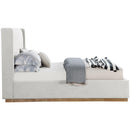 Color_Cream/ Natural  Size_King  -- Logan Cream Linen Textured Fabric Upholstered King Bed IMAGE 4