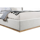  Color_Cream/ Natural  Size_King  -- Logan Cream Linen Textured Fabric Upholstered King Bed IMAGE 6