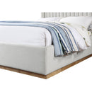 Meridian Logan Cream Linen Textured Fabric Queen Bed IMAGE 6