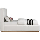  Color_Cream/ Natural  Size_Twin  -- Logan Cream Linen Textured Fabric Upholstered Twin Bed IMAGE 4