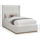  Color_Cream/ Natural  Size_Twin  -- Logan Cream Linen Textured Fabric Upholstered Twin Bed IMAGE 8