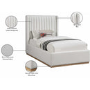 Color_Cream/ Natural  Size_Twin  -- Logan Cream Linen Textured Fabric Upholstered Twin Bed IMAGE 9