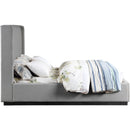  Color_Black/ Grey  Size_Full  -- Logan Grey Linen Textured Fabric Upholstered Full Bed IMAGE 4