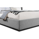  Color_Black/ Grey  Size_King  -- Logan Grey Linen Textured Fabric Upholstered King Bed IMAGE 6