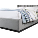 Meridian Logan Grey Linen Textured Fabric Queen Bed IMAGE 6
