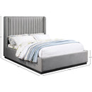  Color_Black/ Grey  Size_Queen  -- Logan Grey Linen Textured Fabric Upholstered Queen Bed IMAGE 8