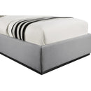  Color_Black/ Grey  Size_Twin  -- Logan Grey Linen Textured Fabric Upholstered Twin Bed IMAGE 6