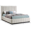Meridian Lucia Beige Linen Textured Fabric Full Bed IMAGE 12