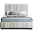  Color_Beige/ Black Size_Full -- Lucia Beige Linen Textured Fabric Upholstered Full Bed IMAGE 3