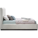 Meridian Lucia Beige Linen Textured Fabric Full Bed IMAGE 4