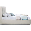 Color_Beige/ Black  Size_King  -- Lucia Beige Linen Textured Fabric Upholstered King Bed IMAGE 4