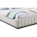  Color_Beige/ Black  Size_King  -- Lucia Beige Linen Textured Fabric Upholstered King Bed IMAGE 6