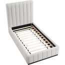  Color_Beige/ Black  Size_Twin  -- Lucia Beige Linen Textured Fabric Upholstered Twin Bed IMAGE 8