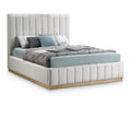  Color_Cream/ Natural  Size_Full  -- Lucia Cream Linen Textured Fabric Upholstered Full Bed IMAGE 1