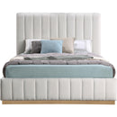  Color_Cream/ Natural  Size_Full  -- Lucia Cream Linen Textured Fabric Upholstered Full Bed IMAGE 3