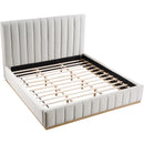  Color_Cream/ Natural  Size_King  -- Lucia Cream Linen Textured Fabric Upholstered King Bed IMAGE 8