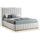  Color_Cream/ Natural  Size_Queen  -- Lucia Cream Linen Textured Fabric Upholstered Queen Bed IMAGE 12