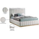  Color_Cream/ Natural  Size_Queen  -- Lucia Cream Linen Textured Fabric Upholstered Queen Bed IMAGE 13