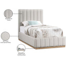  Color_Cream/ Natural  Size_Twin  -- Lucia Cream Linen Textured Fabric Upholstered Twin Bed IMAGE 12