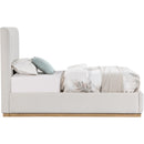  Color_Cream/ Natural  Size_Twin  -- Lucia Cream Linen Textured Fabric Upholstered Twin Bed IMAGE 4