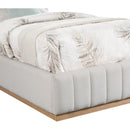  Color_Cream/ Natural  Size_Twin  -- Lucia Cream Linen Textured Fabric Upholstered Twin Bed IMAGE 6