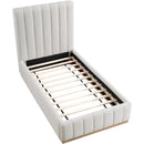  Color_Cream/ Natural  Size_Twin  -- Lucia Cream Linen Textured Fabric Upholstered Twin Bed IMAGE 8