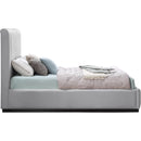  Color_Black/ Grey  Size_Full  -- Lucia Grey Linen Textured Fabric Upholstered Full Bed IMAGE 4