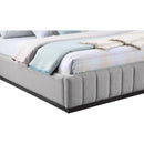  Color_Black/ Grey  Size_King  -- Lucia Grey Linen Textured Fabric Upholstered King Bed IMAGE 6