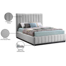  Color_Black/ Grey  Size_Queen  -- Lucia Grey Linen Textured Fabric Upholstered Queen Bed IMAGE 13