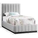  Color_Black/ Grey  Size_Twin  -- Lucia Grey Linen Textured Fabric Upholstered Twin Bed IMAGE 11