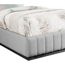  Color_Black/ Grey  Size_Twin  -- Lucia Grey Linen Textured Fabric Upholstered Twin Bed IMAGE 6