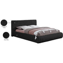 Meridian Nash Black Boucle Fabric Full Bed IMAGE 10