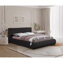  Color_Black Size_Full -- Nash Black Boucle Fabric Upholstered Full Bed IMAGE 2