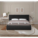 Meridian Nash Black Boucle Fabric Full Bed IMAGE 4