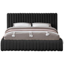 Meridian Nash Black Boucle Fabric Queen Bed IMAGE 3