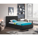  Color_Black  Size_Twin  -- Nash Black Boucle Fabric Upholstered Twin Bed IMAGE 2
