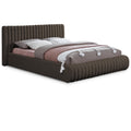  Color_Brown  Size_Full  -- Nash Brown Boucle Fabric Upholstered Full Bed IMAGE 1