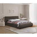  Color_Brown  Size_Full  -- Nash Brown Boucle Fabric Upholstered Full Bed IMAGE 2