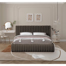  Color_Brown  Size_Full  -- Nash Brown Boucle Fabric Upholstered Full Bed IMAGE 4