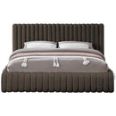 Meridian Nash Brown Boucle Fabric King Bed IMAGE 3