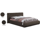 Meridian Nash Brown Boucle Fabric Queen Bed IMAGE 10