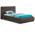  Color_Brown Size_Twin -- Nash Brown Boucle Fabric Upholstered Twin Bed IMAGE 1