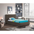  Color_Brown  Size_Twin  -- Nash Brown Boucle Fabric Upholstered Twin Bed IMAGE 2