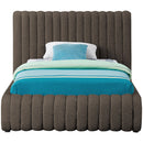  Color_Brown  Size_Twin  -- Nash Brown Boucle Fabric Upholstered Twin Bed IMAGE 3