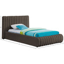 Meridian Nash Brown Boucle Fabric Twin Bed IMAGE 9