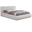 Meridian Nash Cream Boucle Fabric Full Bed IMAGE 1
