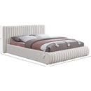 Meridian Nash Cream Boucle Fabric Full Bed IMAGE 9