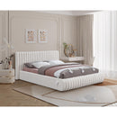  Color_Cream  Size_King  -- Nash Cream Boucle Fabric Upholstered King Bed IMAGE 2